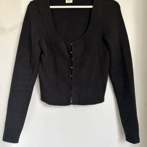 Abercrombie & Fitch Hook-and-Eye Scoopneck Slim Cardigan